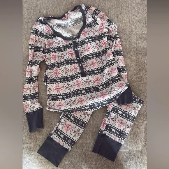 Victoria's Secret Pink and Black Patterned Pajama Set - Picture 1 of 1